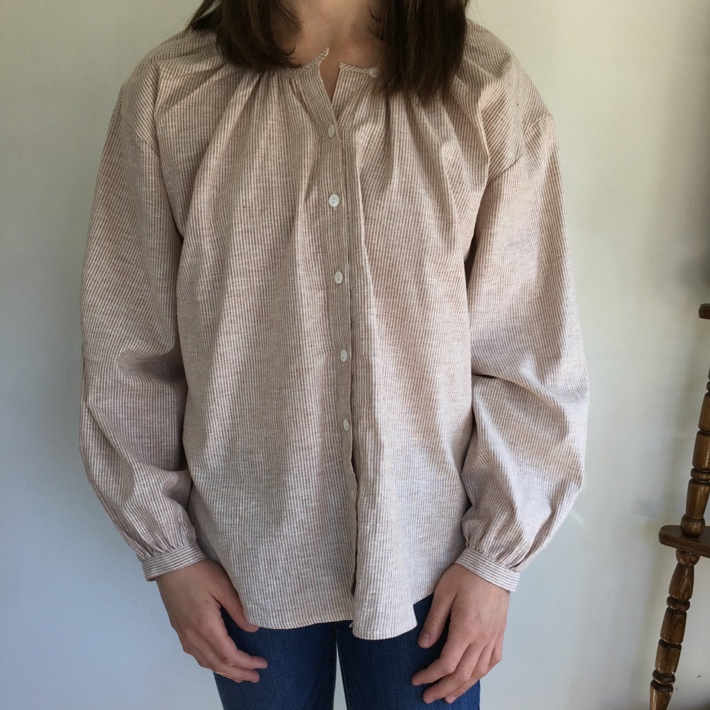 June Isle Woman’s Ember Blouse Sandstone Stripe